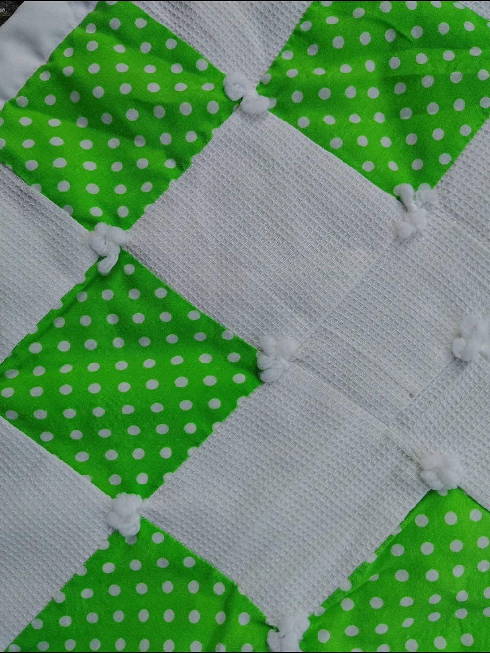 Handmade Green Frog Patchwork Quilt